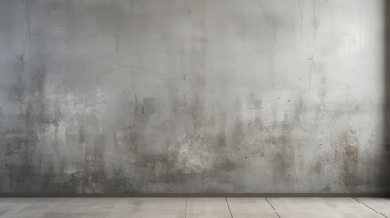 Empty room with a textured concrete wall and a light wood floor.