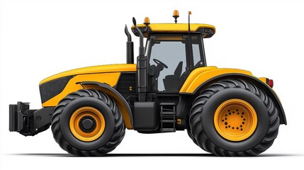 Tractor for agriculture in yellow color