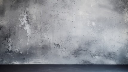 Gray concrete wall with black floor.