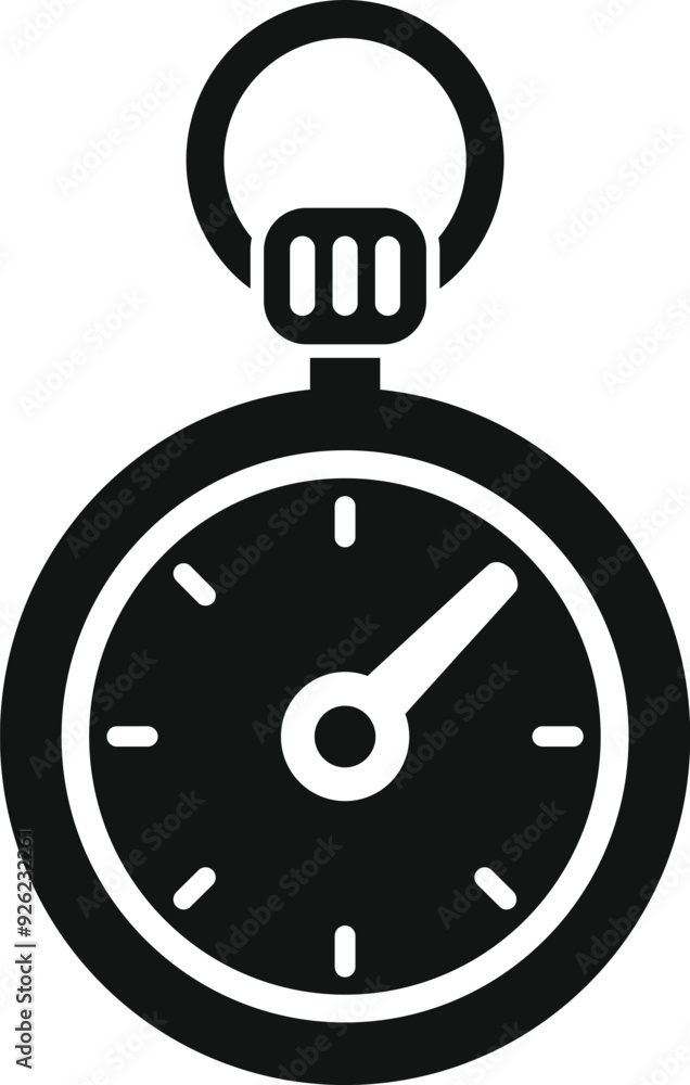 Poster simple icon of a stopwatch with its hands moving, measuring time in a sporting event or any other ac