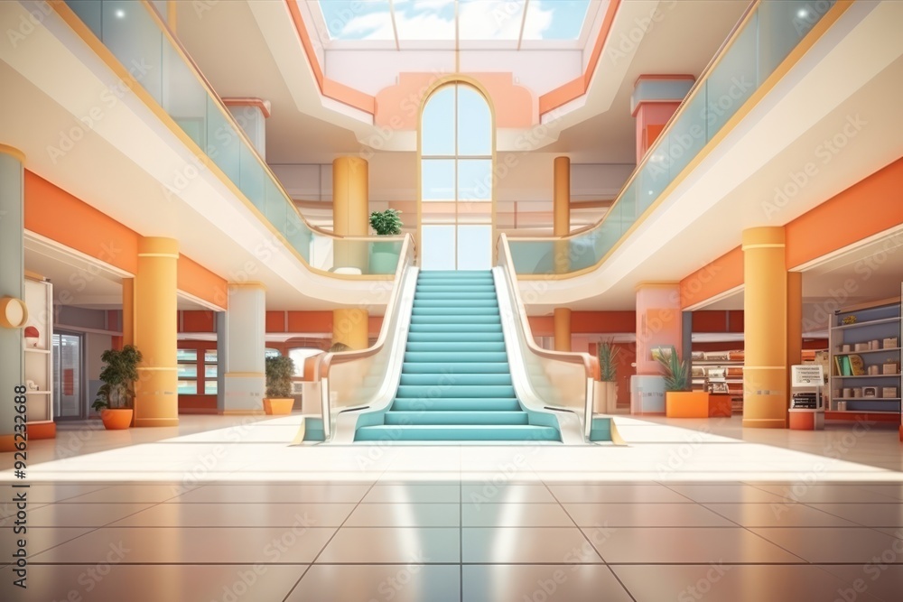 Poster architecture staircase building window