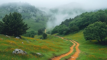 Green hiking trails exploration