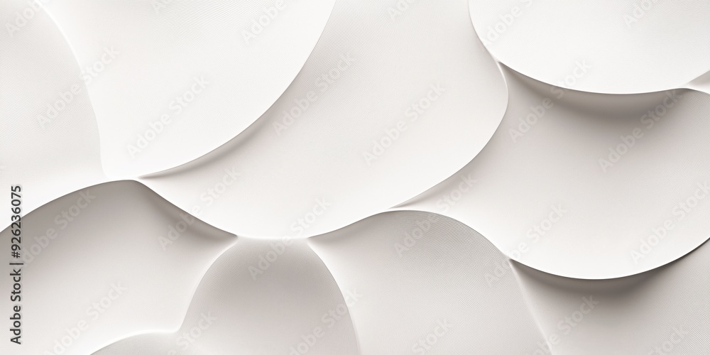 Fototapete abstract white background with waves. three-dimensional illustration. layers and geometric shapes on