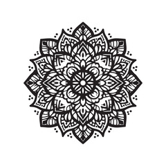 mandala flower pattern ornament isolated vector  pattern on white background