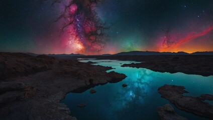Fototapeta premium “Nebula Dreamscape”: A surreal vision beyond our galaxy.