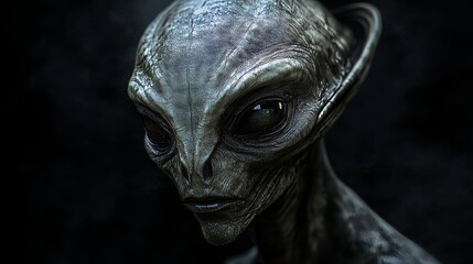 Obraz premium An alien on a black background