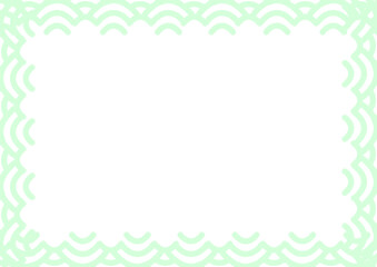 波模様 周囲に配置したコピースペース.　緑色のベクターイラストai