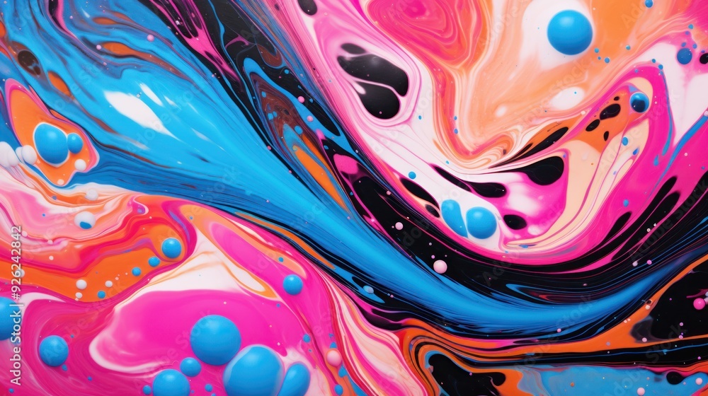 Poster a dynamic abstract marble pattern with bold contrasts of black