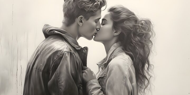 PHOTO OF A BOY AND A GIRL KISSING 1