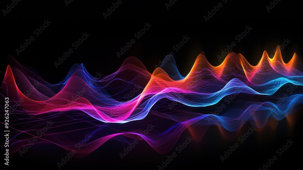 Aufkleber an abstract representation of sound waves with a futuristic design featuring sharp,