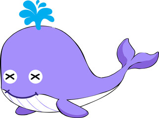 cute whale cartoon, sea animal