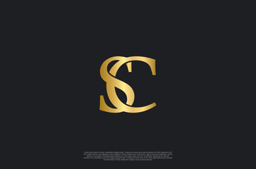 initial letters luxury SC monogram,creative golden logo