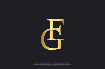 initial letters luxury FG monogram,creative golden logo