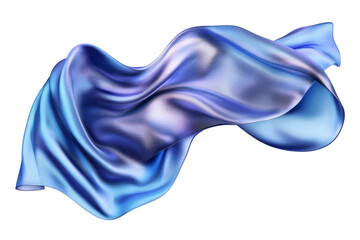 Obraz premium Silk satin cloth fabric with smooth folds, flying on transparent background,