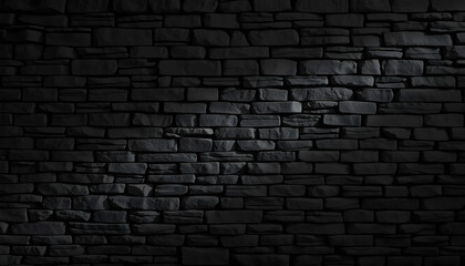 black stone wall, gloomy stonework texture as background isolated with white highlights, png