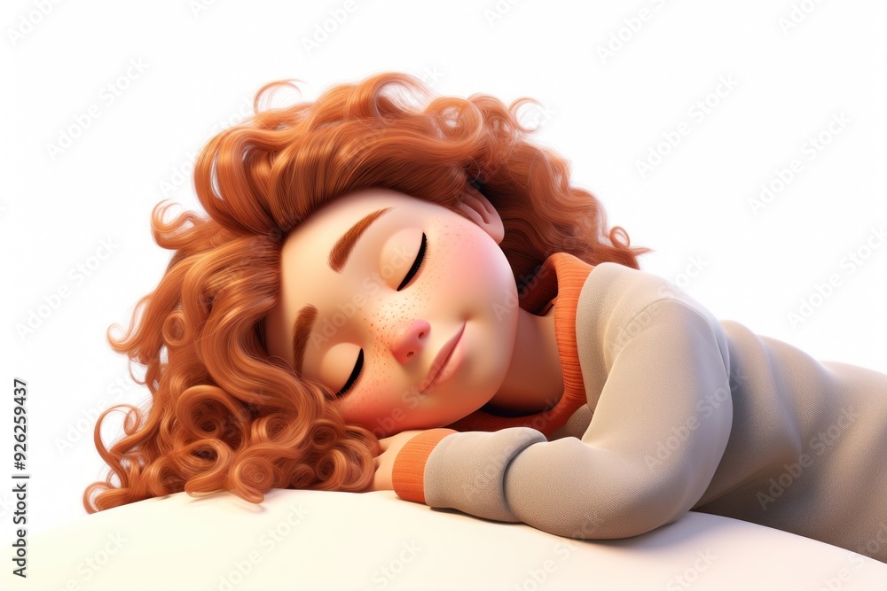 Wall mural Cartoon sleeping portrait women.