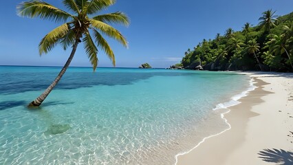 beach with palm trees