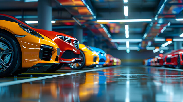 Sports car showcased in an auto expo  image luxury vehicles on display wallpaper sports car in the parking photo sports car showroom banner sports car garage background sports car showroom wallpaper