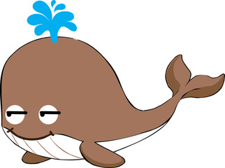 cute whale cartoon, sea animal