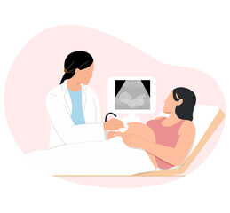 doctor with an ultrasound scan of unborn child