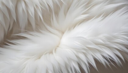 Fur White Fluffy Soft, Furry Texture Delicate Warmth and Comfort