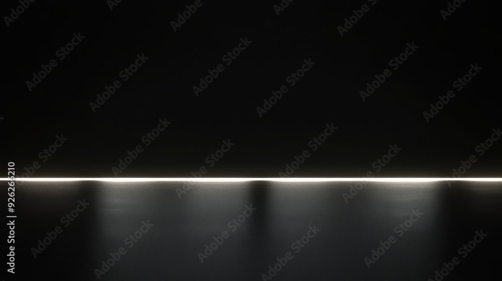Poster a minimalistic dark scene with a subtle glowing horizon line.
