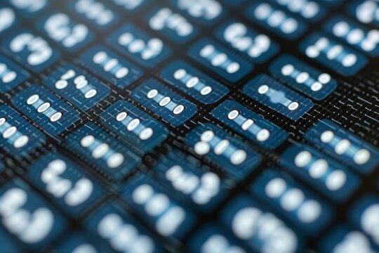 Abstract textured background of repeating square patterns, resembling keyboards or digital displays.