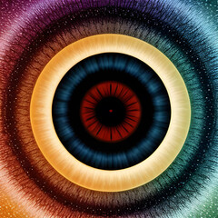 abstract creative illustration of a multicolored eye