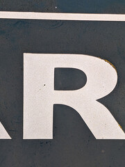 Written Wording in Distressed State Typography Found Letter Randsom Note R