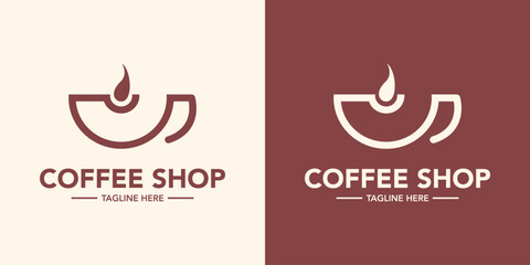 Coffee shop vintage logo design minimalist