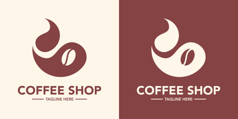 Coffee shop vintage logo design minimalist