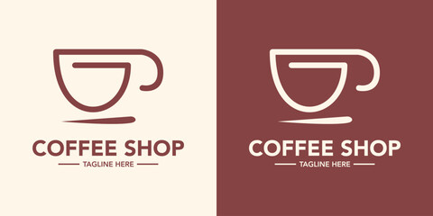 Coffee shop vintage logo design minimalist