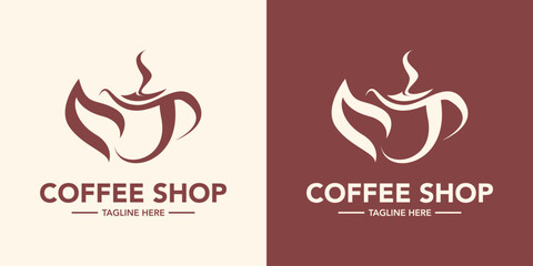 Simple coffee shop logo design. Cafe logo simple design template