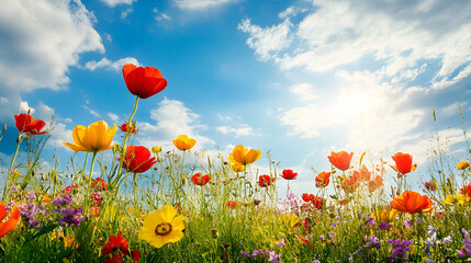 Obraz premium background of wild berries and herbs Travel photography, bush of fluffy wild grass with spikelets side view in the rays of the sun with Lense, Generative AI