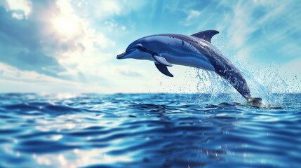 Dolphin leaping out of the water.