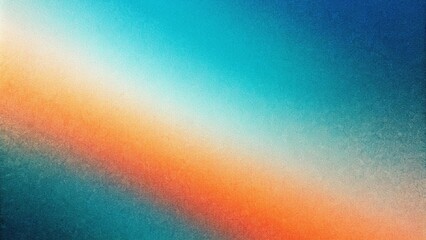 Orange teal green pink abstract grainy gradient background noise texture effect summer poster design