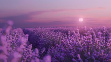 Obraz premium Lavender Field at Sunset