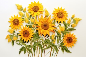 Fototapeta premium Sunflower plant flower bouquet sunflower art inflorescence.