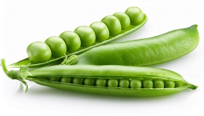 Isolated Green Pea Bean: Fresh Vegetable on White Background