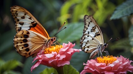Obraz premium A pair of butterflies interacting, Indonesia