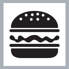 Logotype icons single burger illustration silhouettes in white background