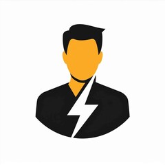 person with lightning vector logo