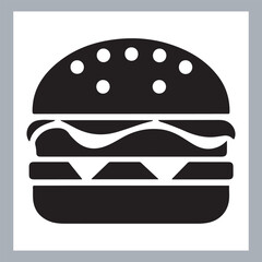 Logotype icons single burger illustration silhouettes in white background