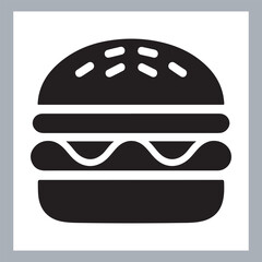 Logotype icons single burger illustration silhouettes in white background
