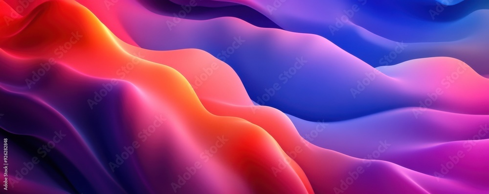 Aufkleber a vibrant abstract background showcasing colorful waves in smooth gradients, perfect for creative de