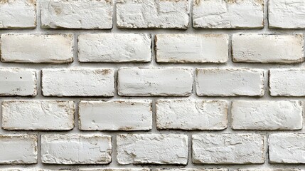Fototapeta premium A white brick wall with a few brown spots
