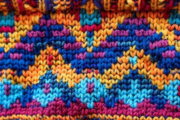 Colorful Knitted Fabric Texture - Close Up Photography