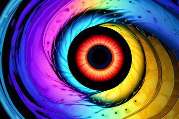 full color abstract illustration of a human eye