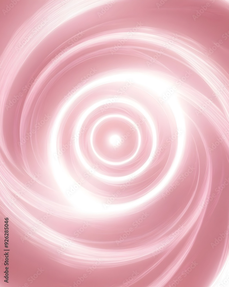 Canvas Prints white glowing spiral on light pink background