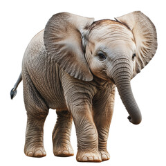 Fototapeta premium PNG Young elephant walking on a plain during daylight hours
